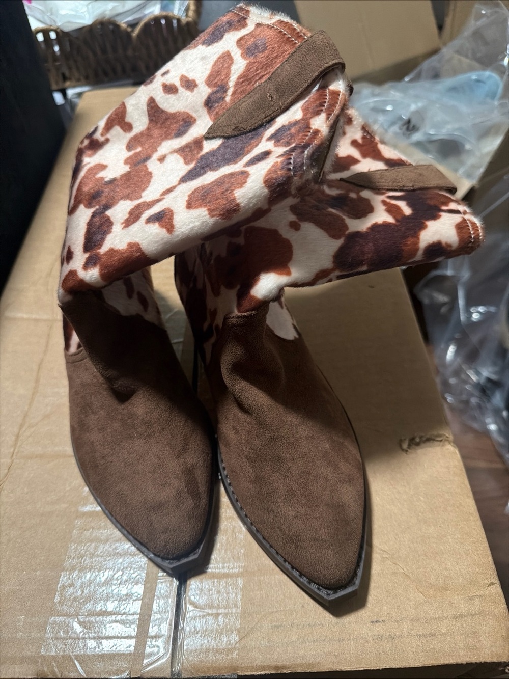 Coastal Cowgirl Cowhide Print Western Boots Womens Sz 6 Dolce Vita - Picture 4 of 7